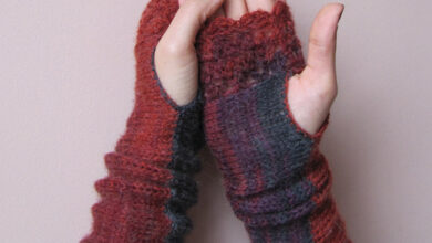 دستکش های بافتنی با طرح های زیبا 2012 قرمز